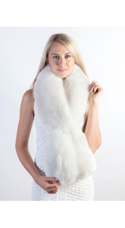 White fox fur scarf